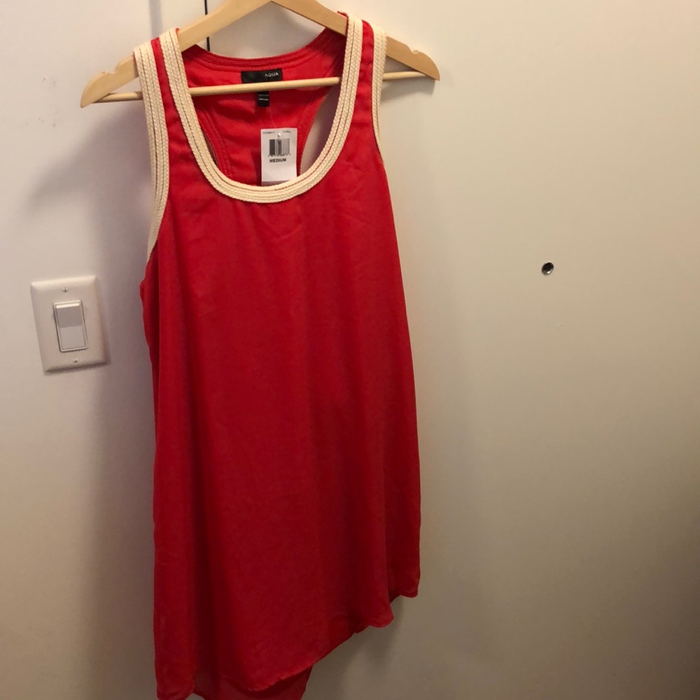 NWT Aqua Bloomingdales Racerback Dress Coral